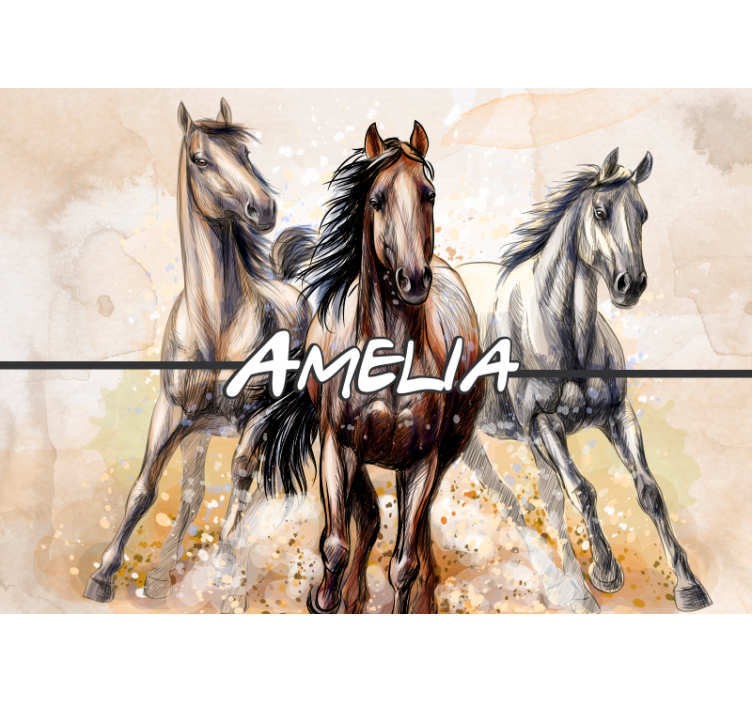 Running Horses Trio animal wall mural - TenStickers