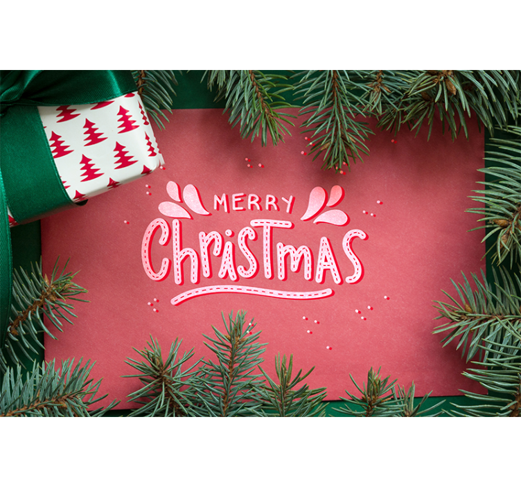 Merry Christmas text wall mural - TenStickers