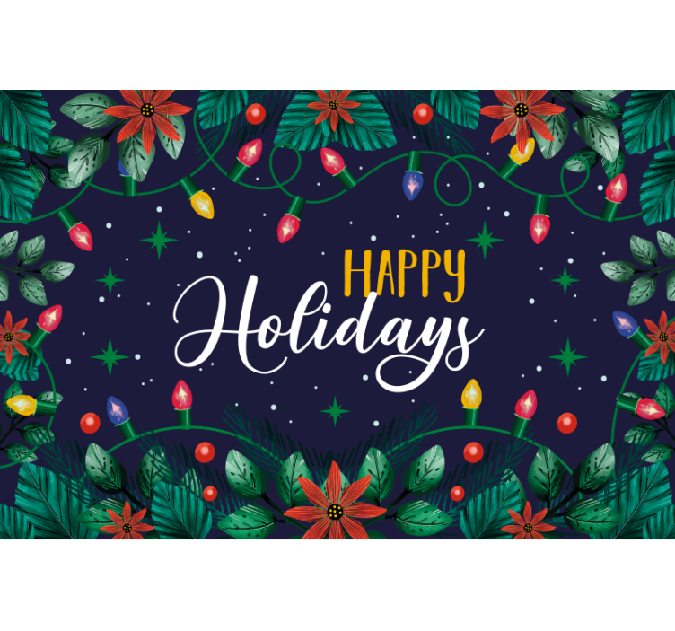 Festive Holiday Greetings christmas mural - TenStickers