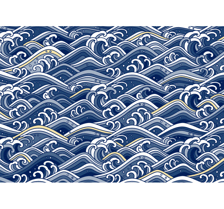 Sea mural of flowing ocean waves - TenStickers
