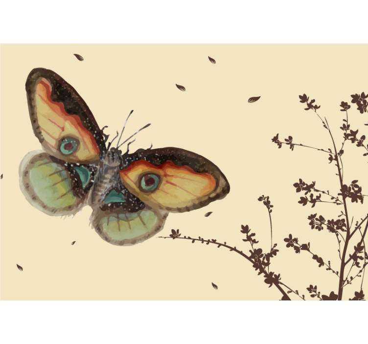 Animal wall mural large butterfly arrangement - TenStickers