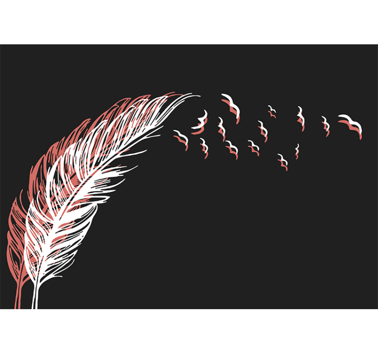 Abstract wall mural feather in graceful motion - TenStickers