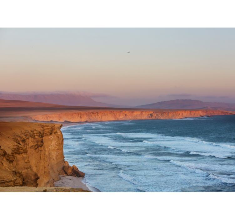 Cliffs and Waves landscape mural wallpaper - TenStickers