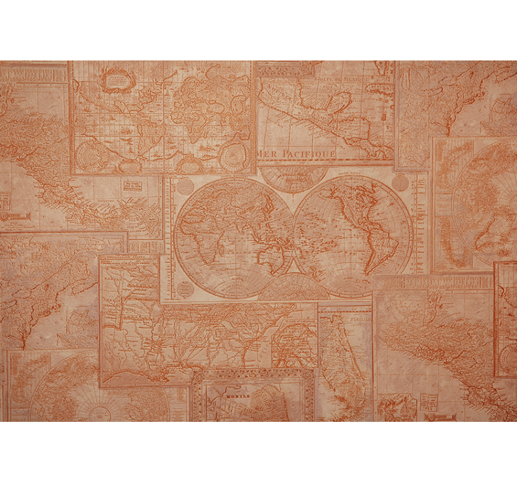 World map wall mural vintage world maps - TenStickers