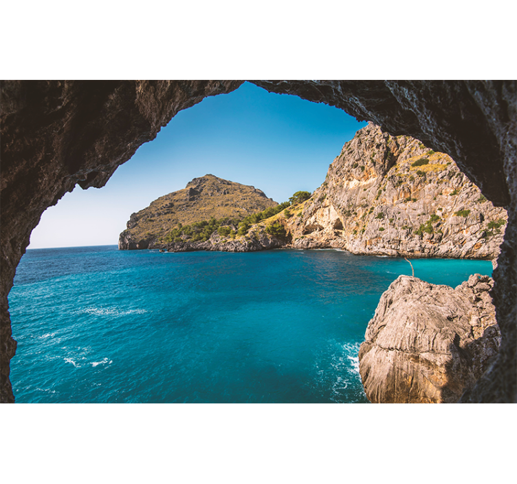 Coastal Cave View landscape mural wallpaper - TenStickers