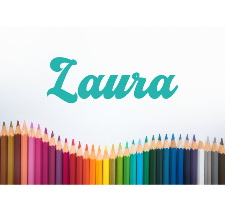 Personalized wall mural name in cursive - TenStickers