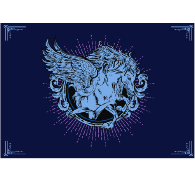 Lion mural winged lion emblem - TenStickers