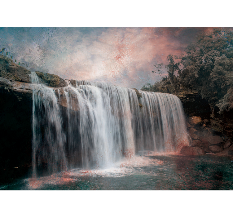 Majestic water jump waterfall mural - TenStickers