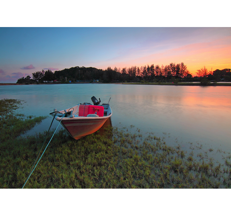 Tranquil Water Scene landscape mural wallpaper - TenStickers