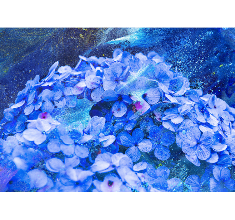 Blue Floral Arrangement flower mural - TenStickers