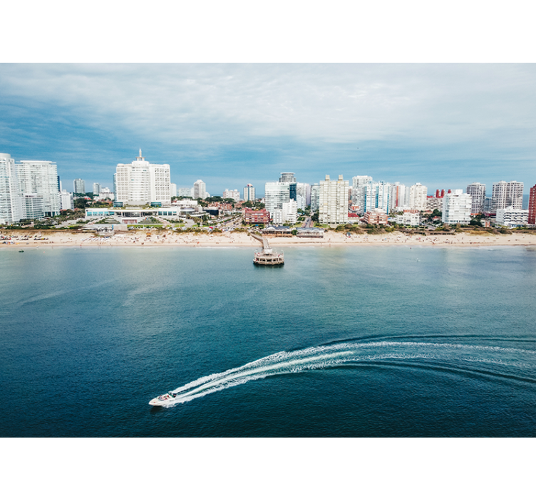 Seaside Urban Perspective city wall mural - TenStickers