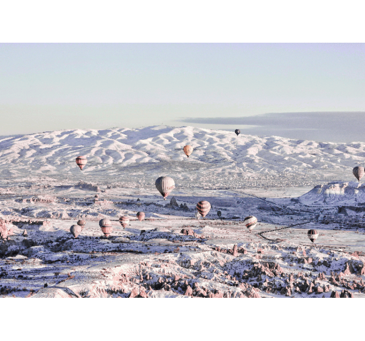 Winter vibes hot air ballons wall mural - TenStickers