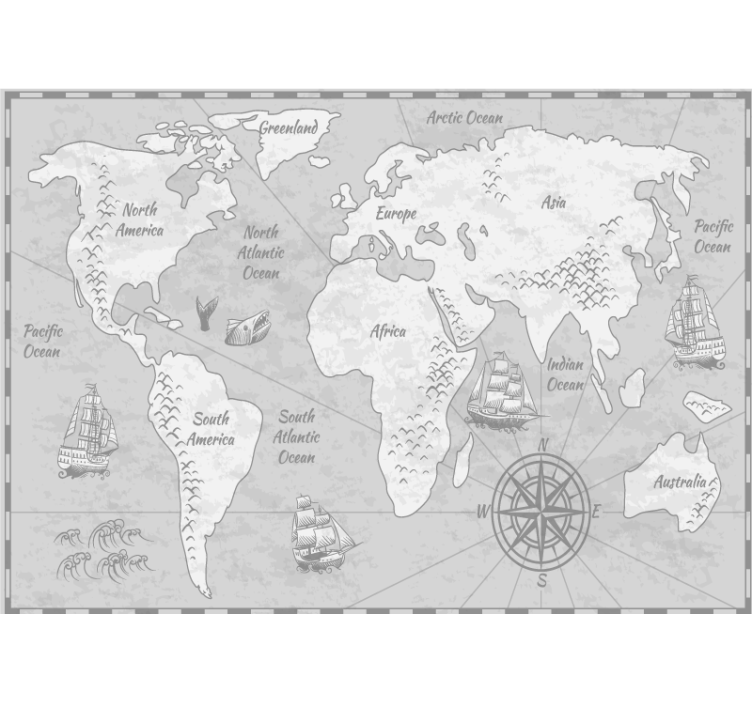 World map wall mural for global exploration - TenStickers