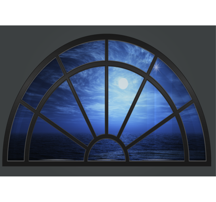 Sky mural moonlit ocean scene - TenStickers