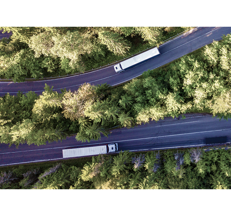 Trucks on Highway vehicle mural - TenStickers