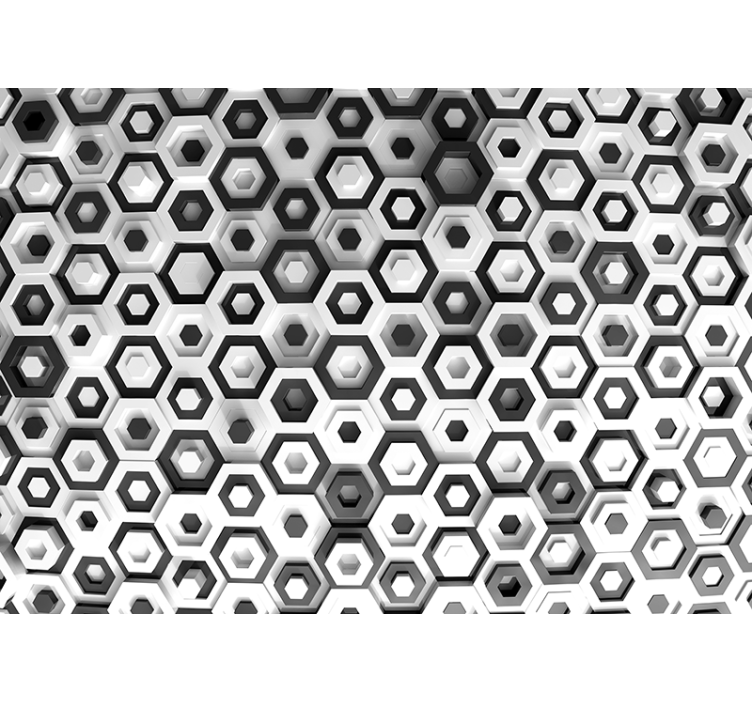 Spatial hexagons 3D Wall Mural - TenStickers