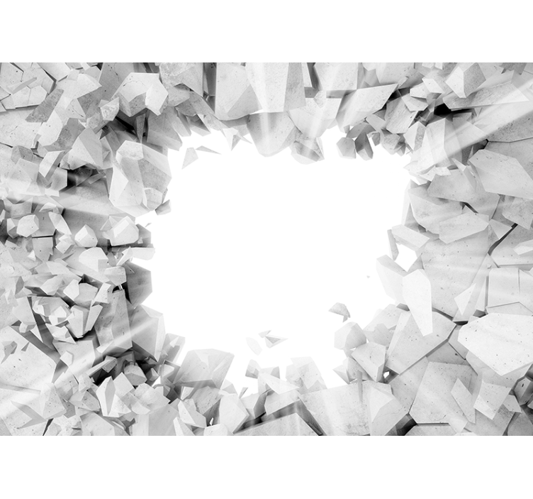 Broken Concrete Texture 3d wall mural - TenStickers