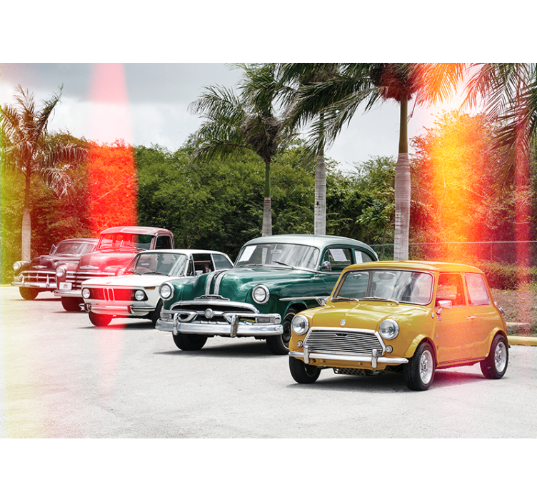 Classic Car Collection vehicle mural - TenStickers