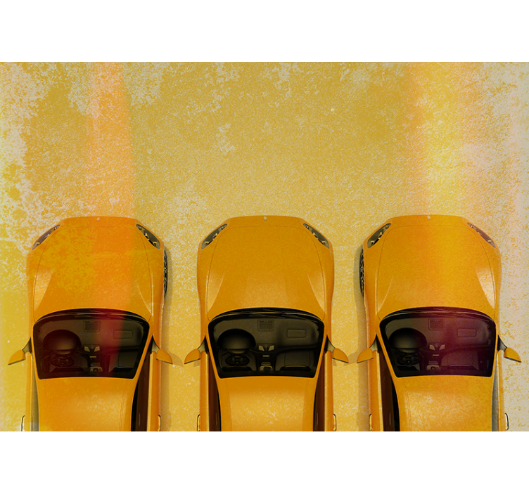 Yellow Sport Cars vehicle mural - TenStickers