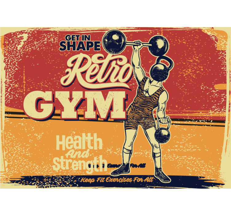 Vintage fitness poster phrase wall mural - TenStickers