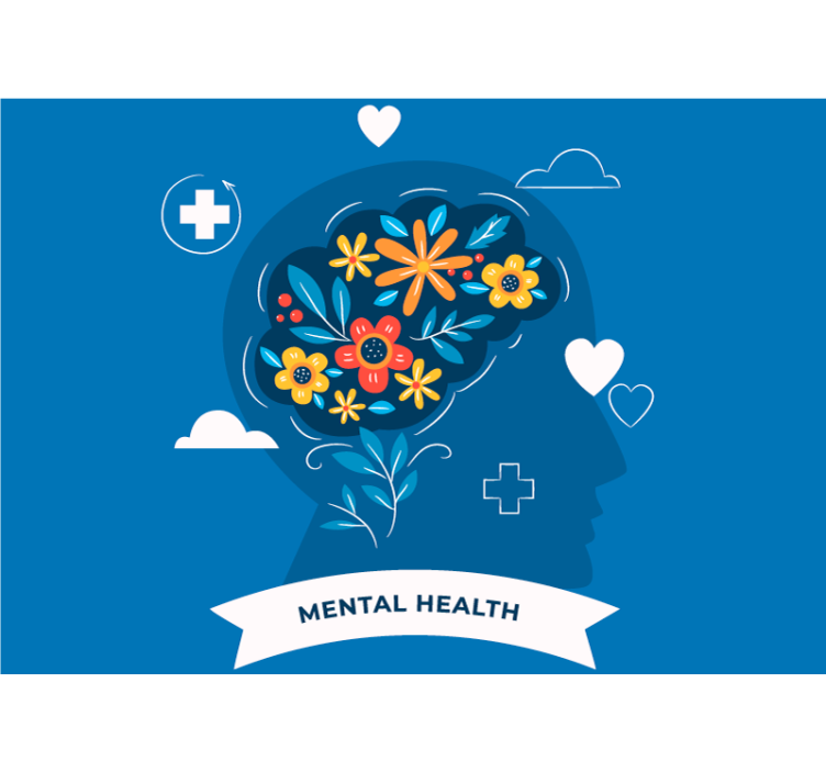 Mental Health brain modern wall mural - TenStickers