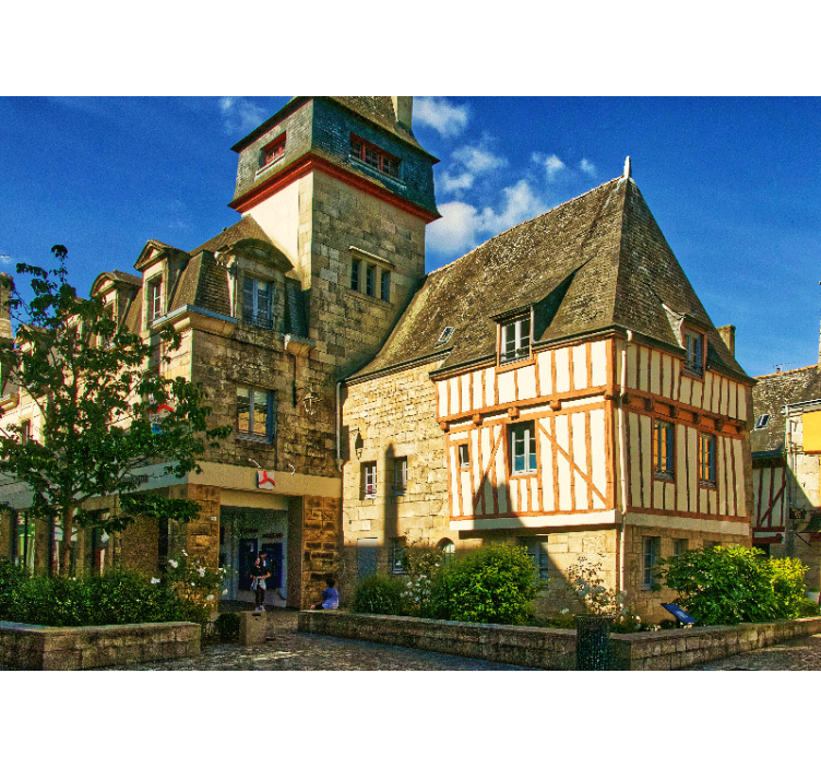 City wall mural historic french architecture - TenStickers