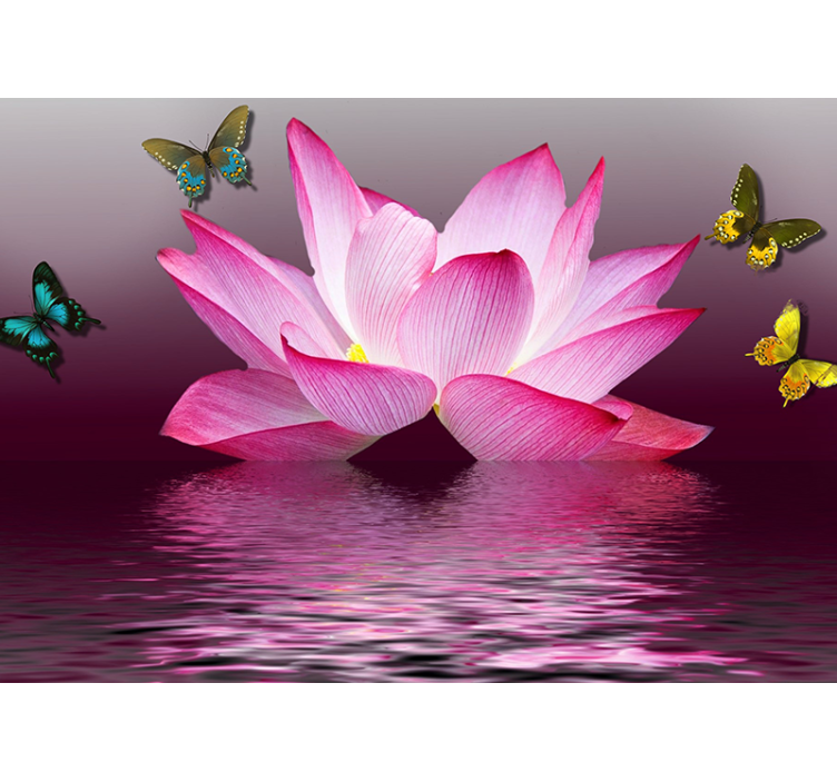 Flower mural lotus blossom serenity - TenStickers