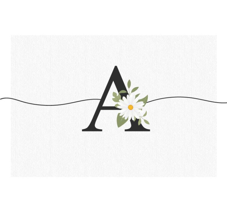 Teenage wall mural personalized with daisy initial - TenStickers