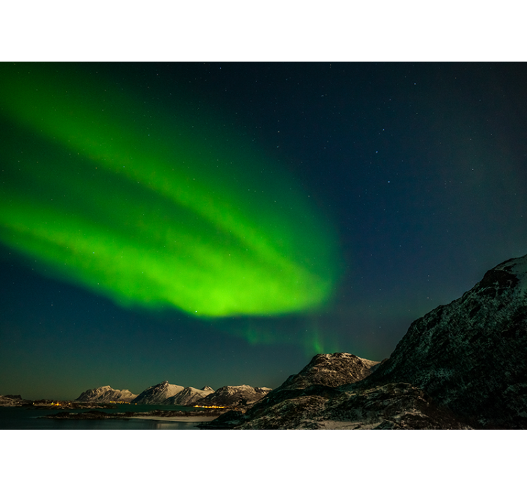Nature wall mural aurora borealis display - TenStickers