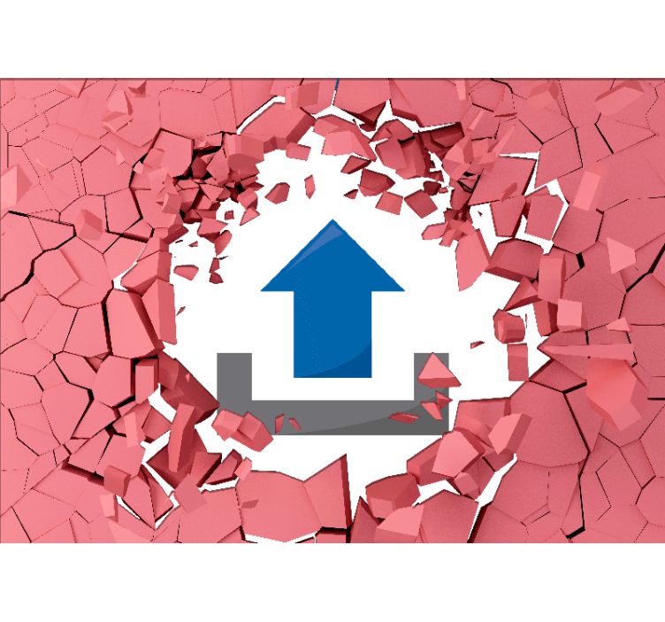 3d wall mural breaking through barriers - TenStickers