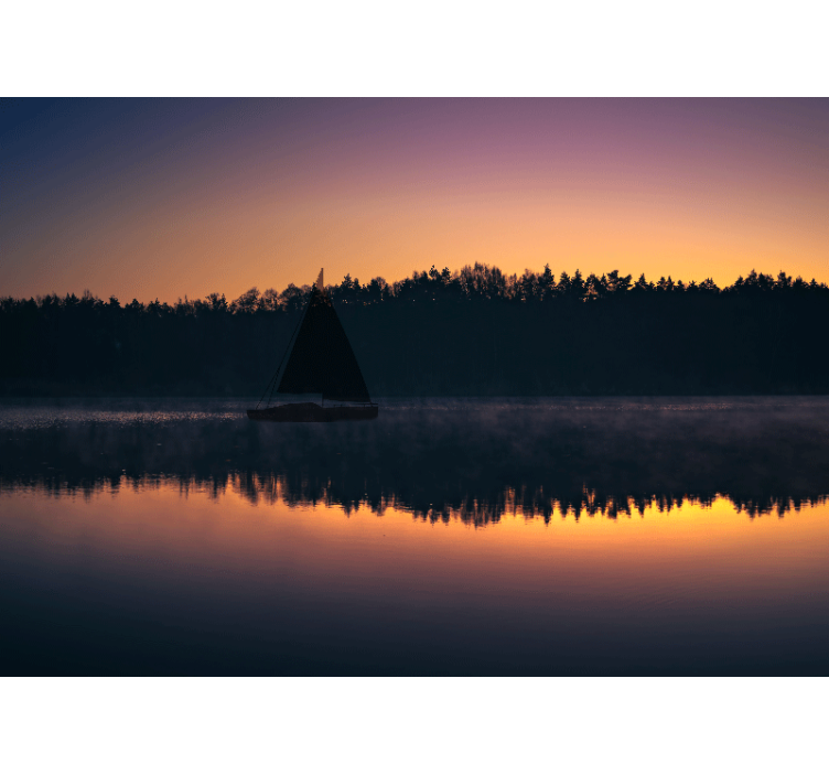Calm water reflection landscape mural wallpaper - TenStickers