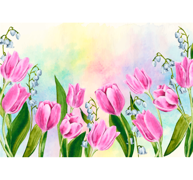Flower mural tulip blossom - TenStickers