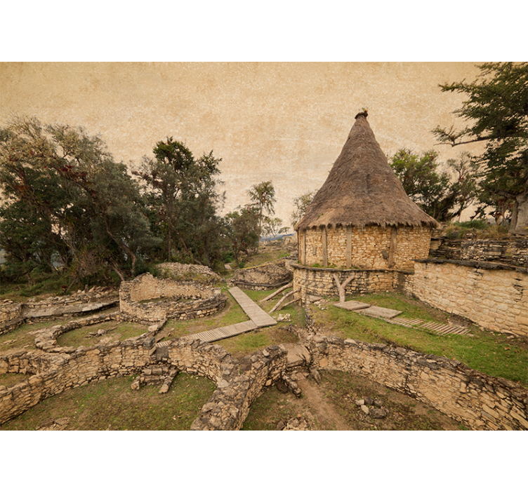 Landscape mural wallpaper ancient structure scene - TenStickers