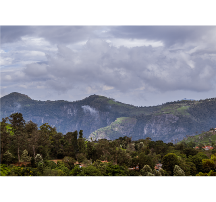 Serene mountain view landscape mural wallpaper - TenStickers