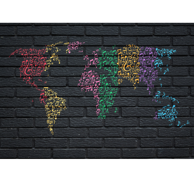 Music mural musical world map - TenStickers
