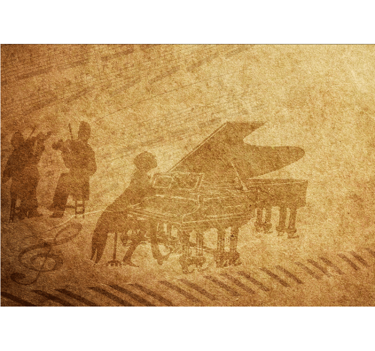 Music mural piano performance artwork - TenStickers