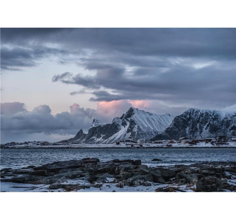 Landscape mural wallpaper icy summit crests - TenStickers