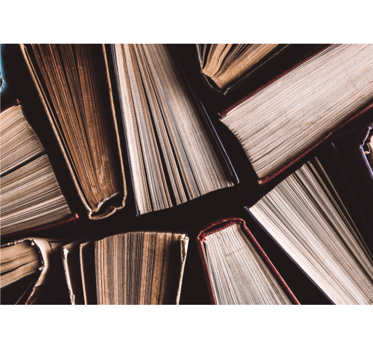 Painting wall mural books piled together - TenStickers