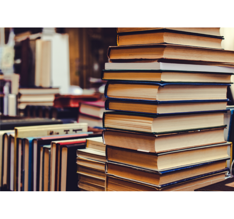 Landscape mural wallpaper stacked literature set - TenStickers