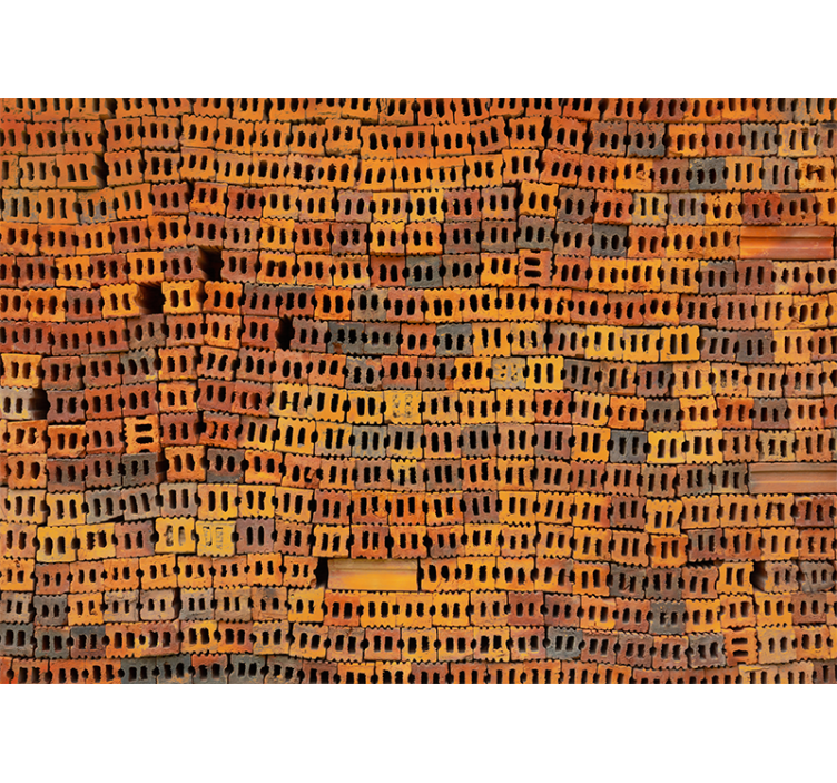 Brick wall mural stacked brick design - TenStickers