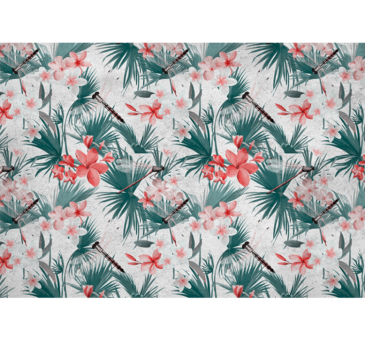 Flower mural tropical floral design - TenStickers