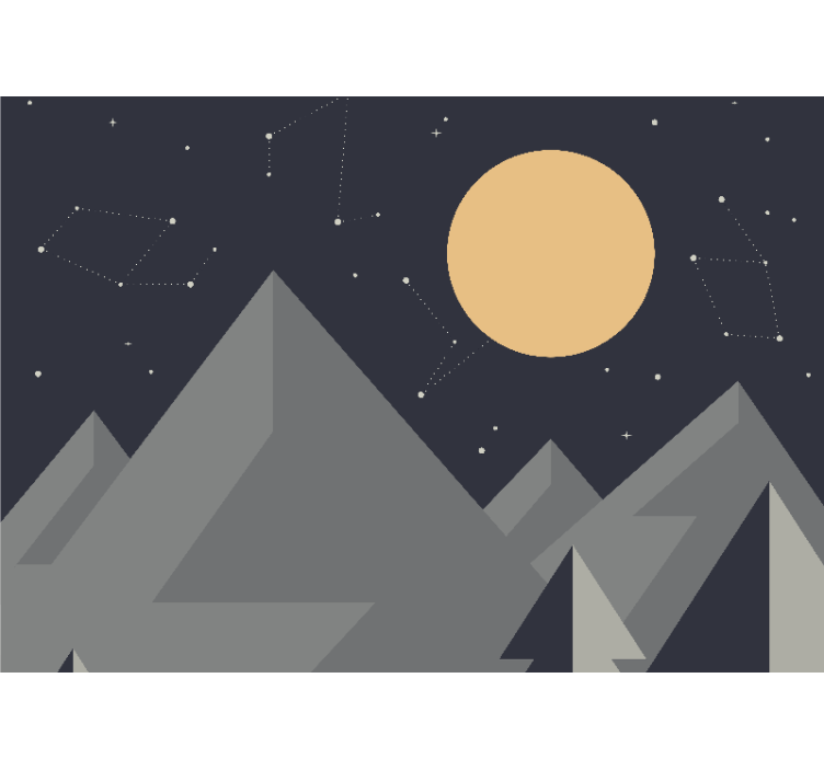 Space mural moonlit mountain peaks - TenStickers
