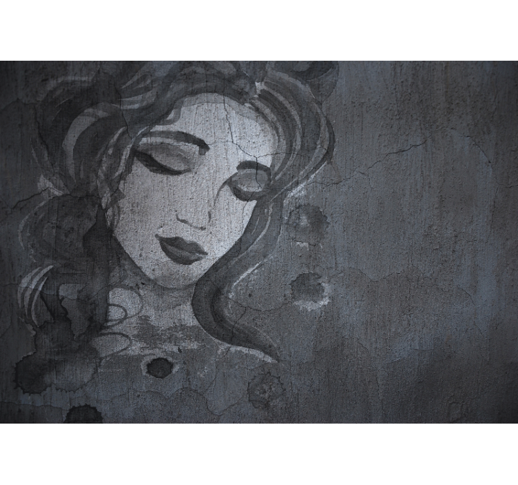 Painting wall mural elegant woman portrait - TenStickers