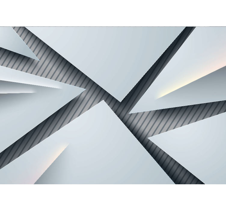 Abstract wall mural with geometric layered forms - TenStickers