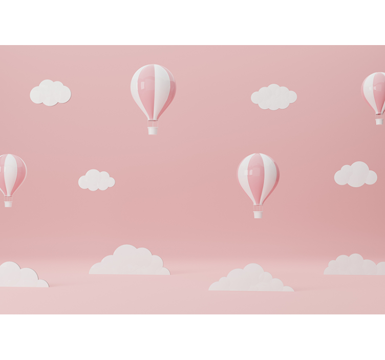 Love wall mural colorful sky balloons - TenStickers