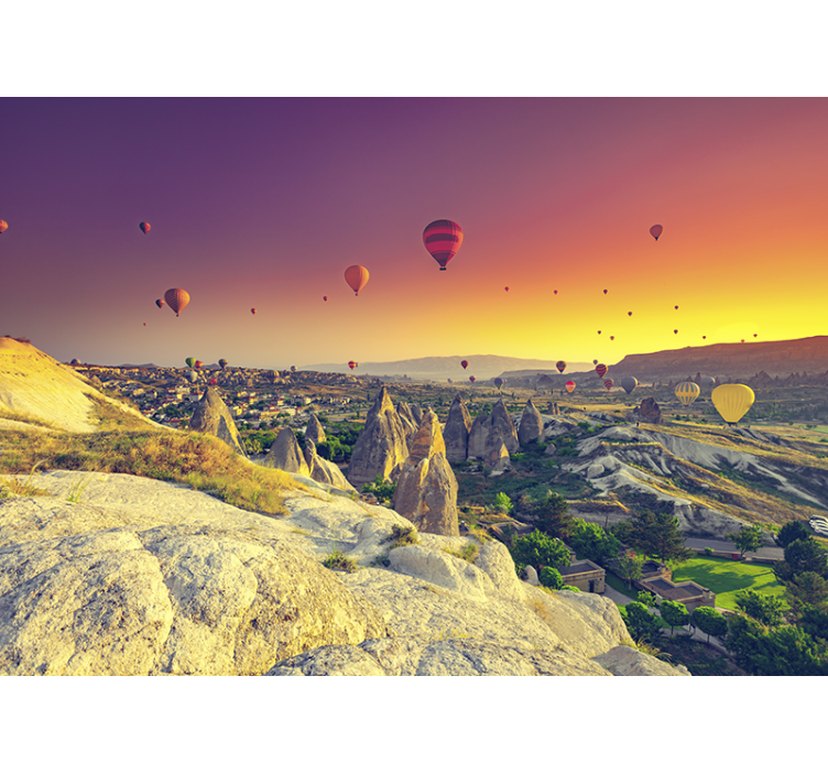 Cappadocia hot air landscape mural wallpaper - TenStickers