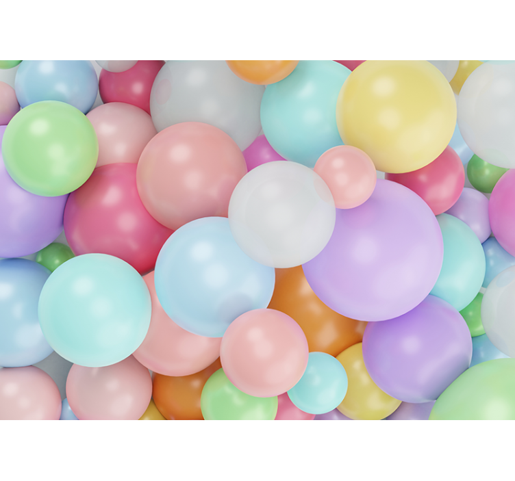 Colorful balloon bubbles wall mural - TenStickers