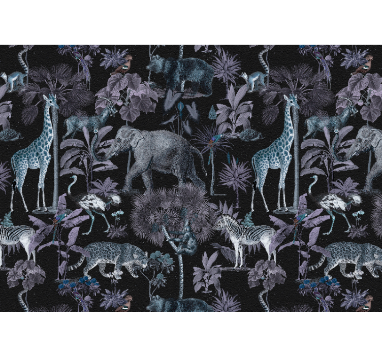 Animal wall mural wildlife safari scene - TenStickers