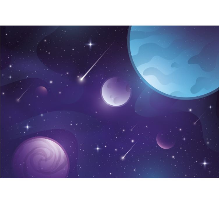 Space mural celestial orbital perspective - TenStickers