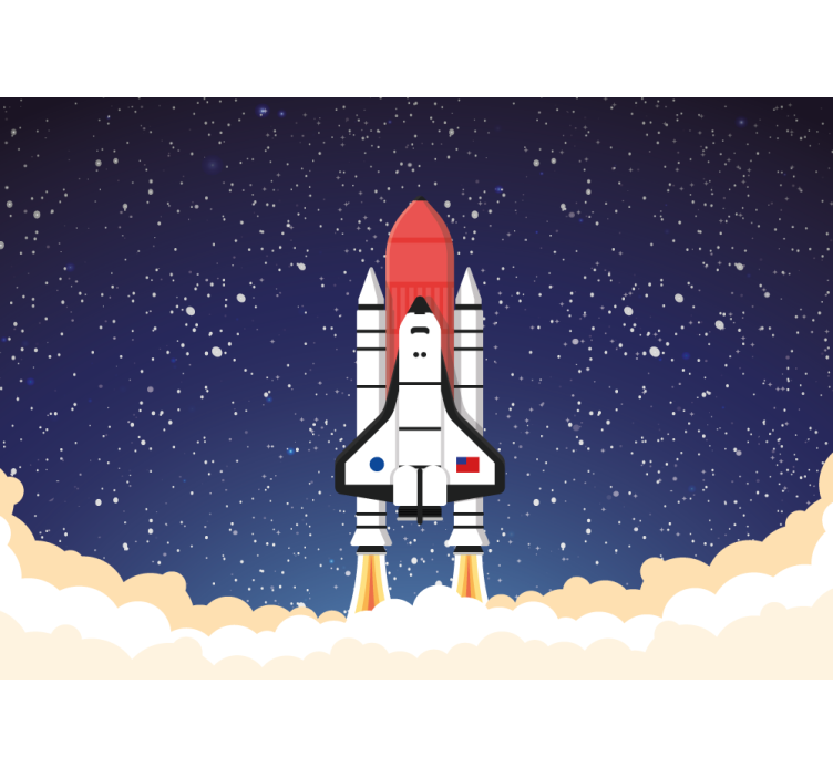 Space mural rocket launch adventure - TenStickers